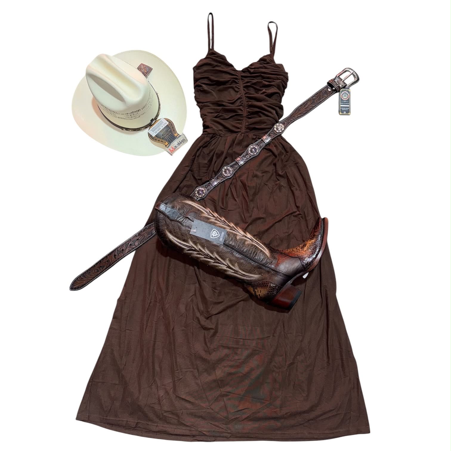 Vestido Mulaya Largo Cafe 