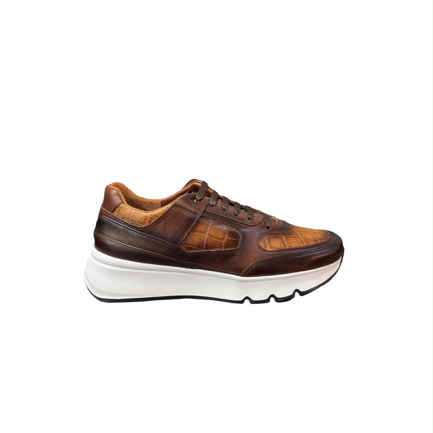 Zapato Nibiru de Piel de Alligator Café 