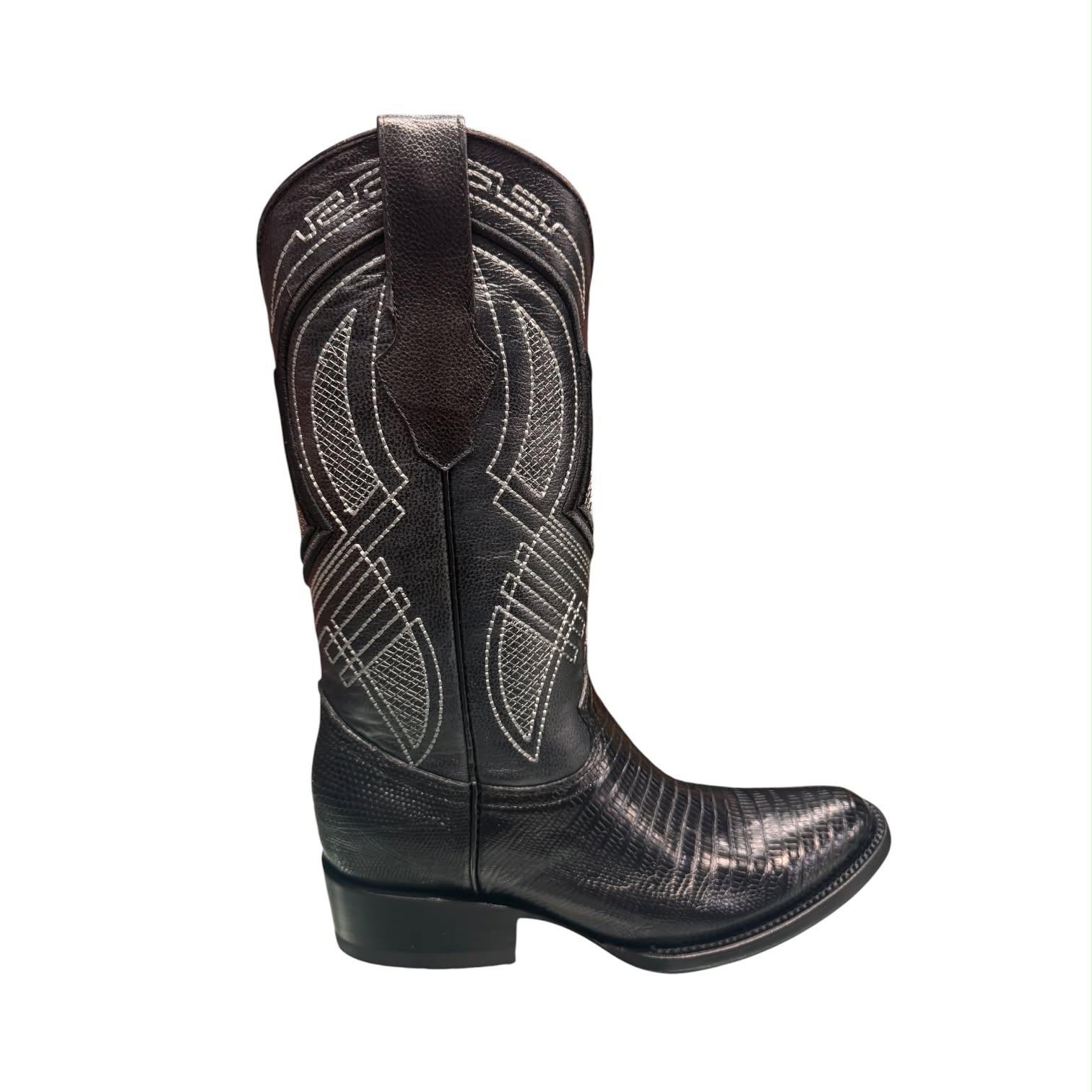 Bota Pajal Lizard Teju Oval Negro 