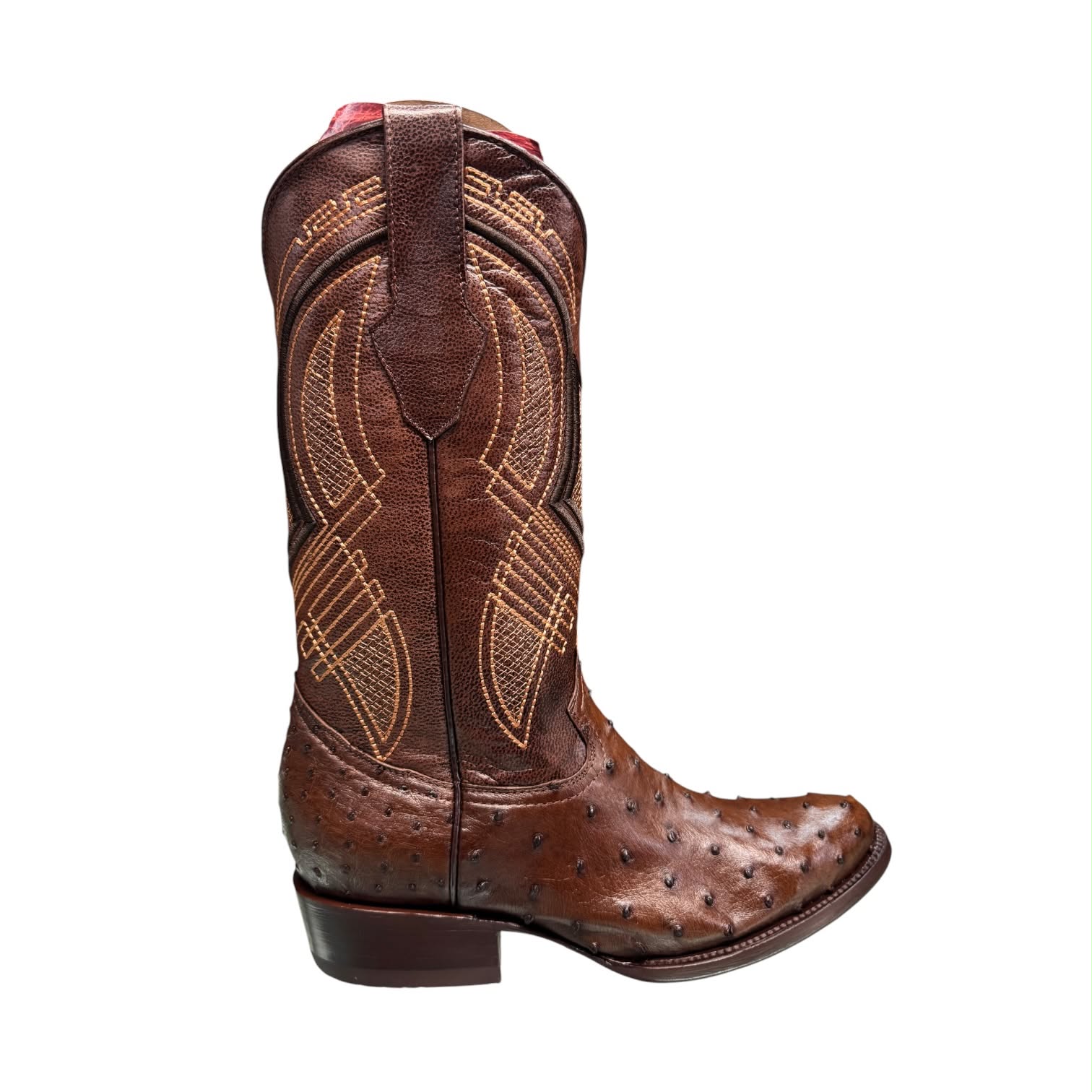 Bota Pajal Avestruz Completa Oval Café