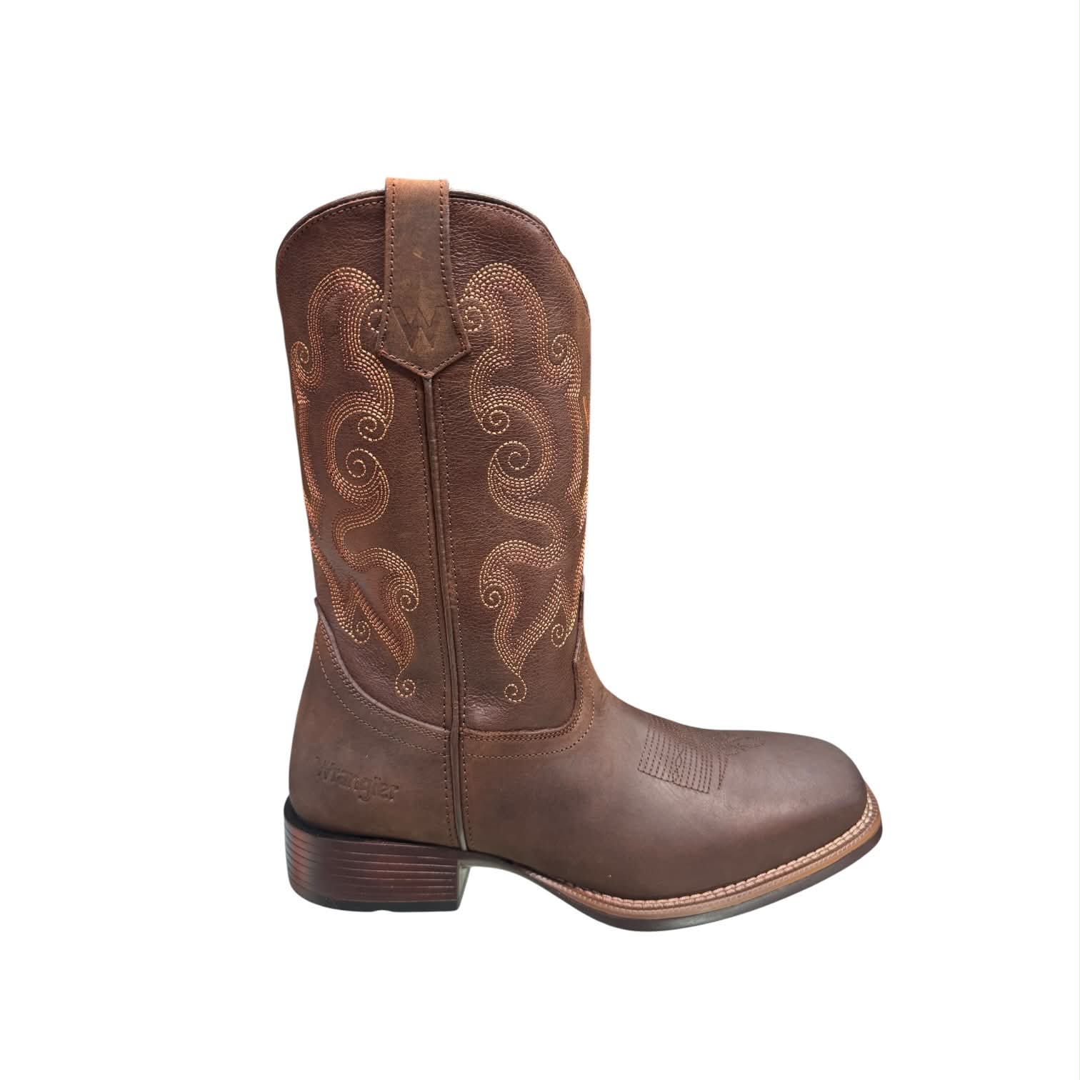 Bota Wrangler Piel de Res Café 
